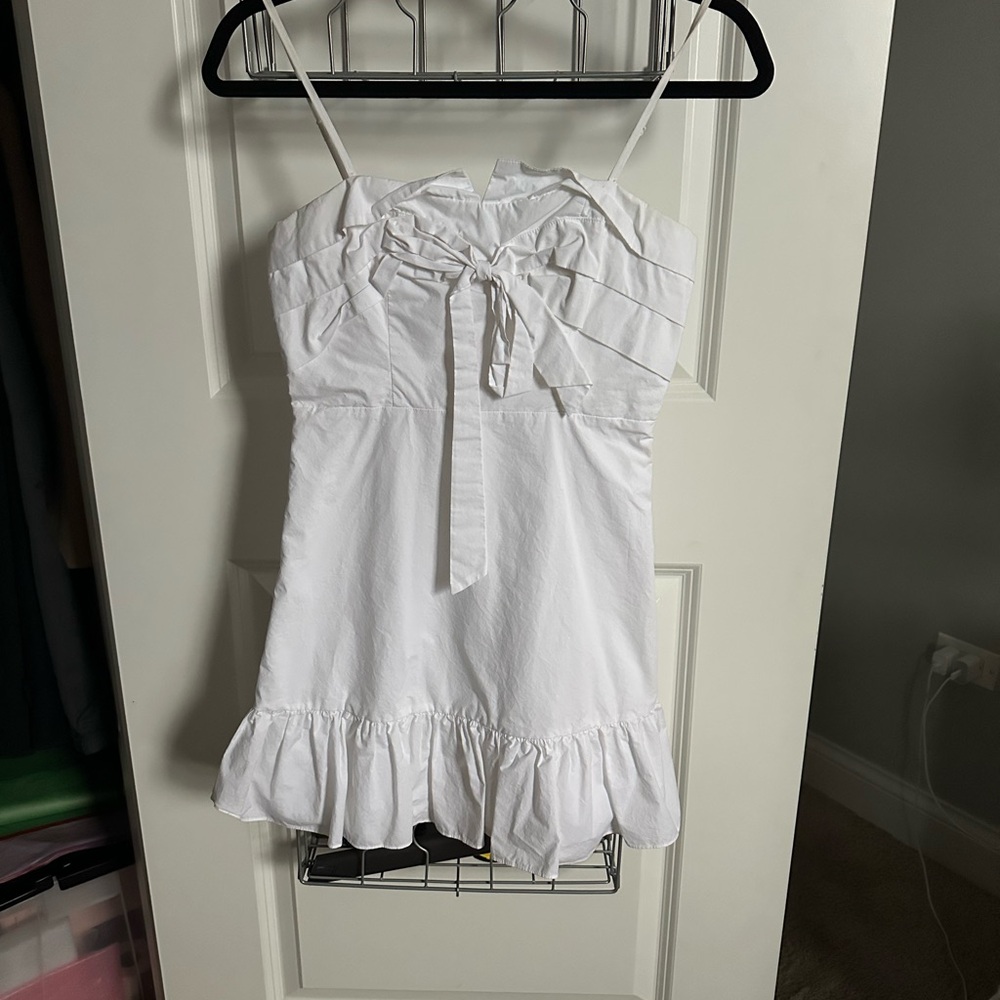 White Ruffled Sleeveless Dress